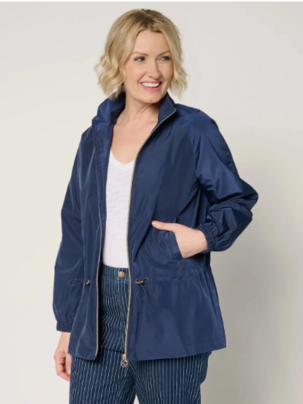 Belle Body Kim Gravel Raindrop Rebel Gold Zip Jacket-Twilight-Medium-NEW-A679978